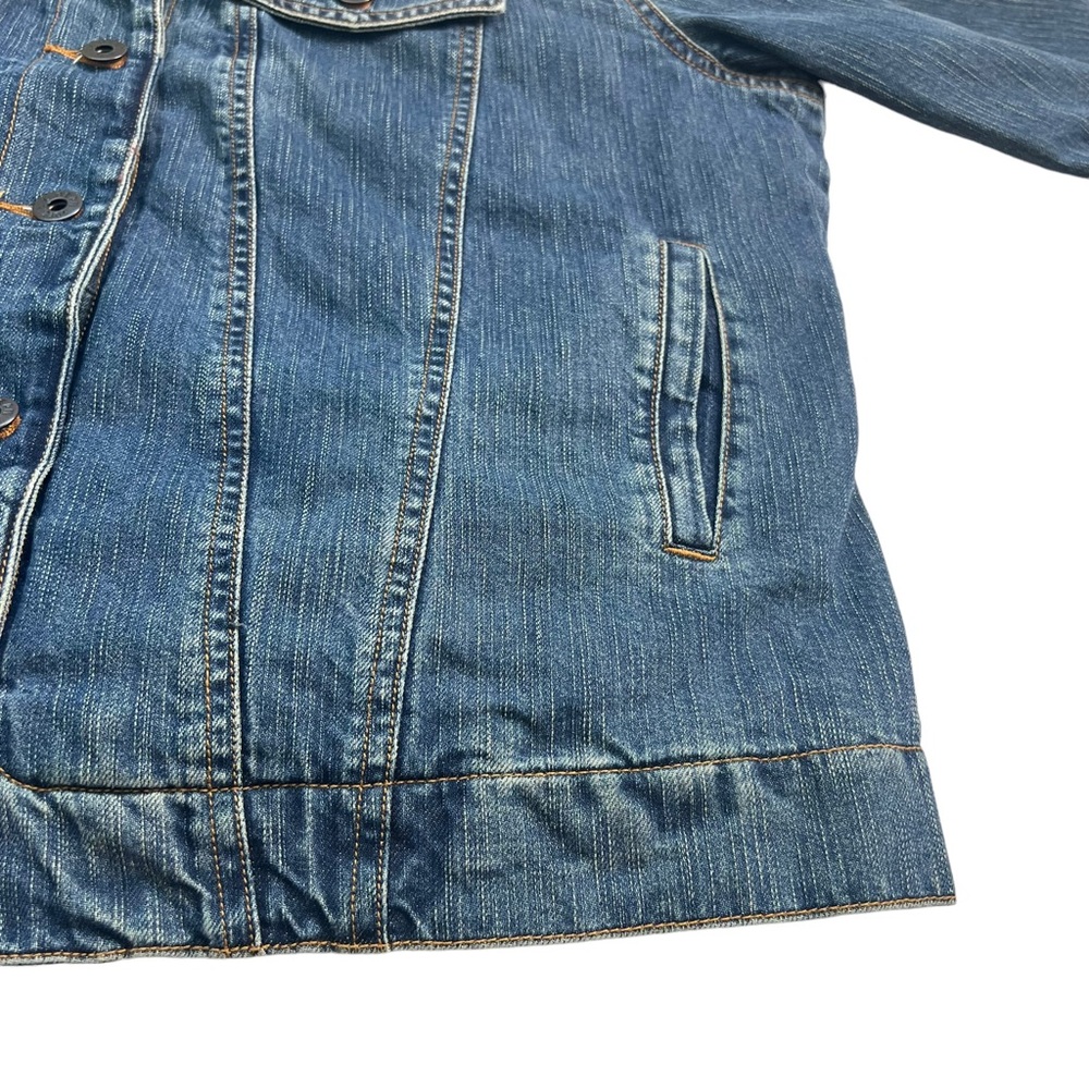 L.L. Bean Blue Jean Jacket with Pink Accents - Picture 6 of 11